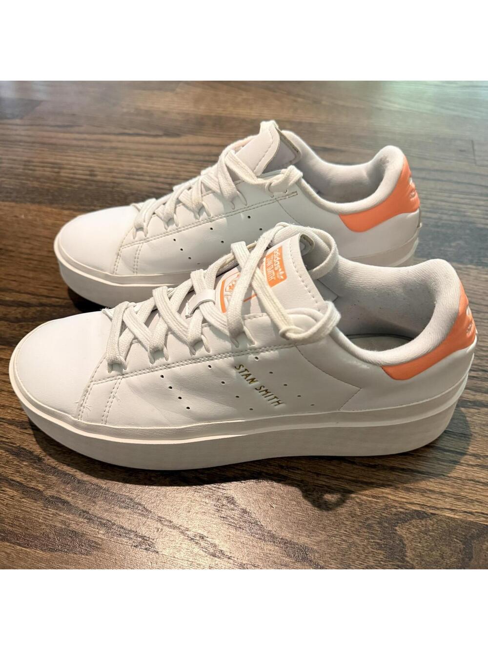 Adidas Stan Smith Women's Bonega White Beam Orange Sneakers Size 9